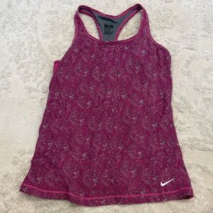 Nike Pink Patterned Dri-FIT Racerback Tank Top